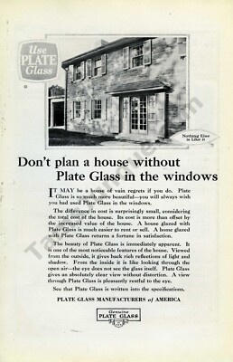 1924 Plate Glass Manufacturers of America  PRINT AD Over 100 years old (3297)