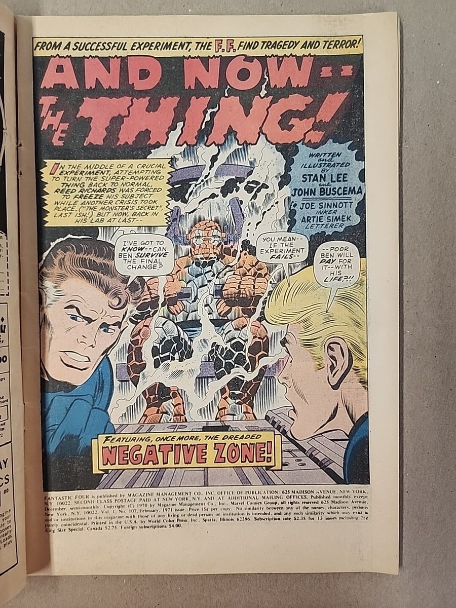 Fantastic Four (1961 series) #107. Marvel comics. J6 | eBay