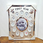 Baby’s First Year Photo Frame 12 Months NIB Silver Tone Malden 9 3/4 X 7 1/2 Inc