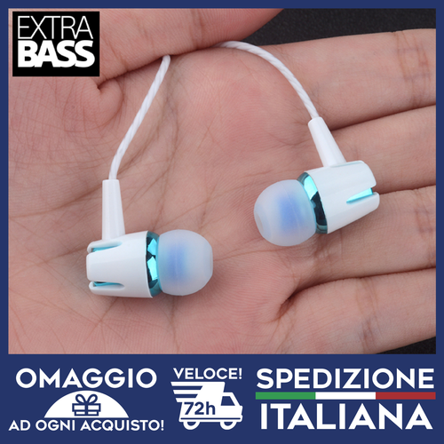 Auricolari SUPER-BASSI Stereo per TUTTI GLI SMARTPHONE no bluetooth cavo  3,5🇮🇹 | eBay