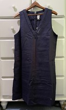 Gap Linen v-neck Shift Dress Size 8 Navy * NWT* Lined With Pockets