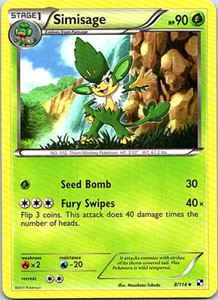 Simisage 8/114 Pokemon Black & White Regular Light Play 