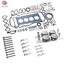 Engine Rebuild Overhaul Gasket Seals Kit w/Pistons Rings Fits for Benz C200 C250