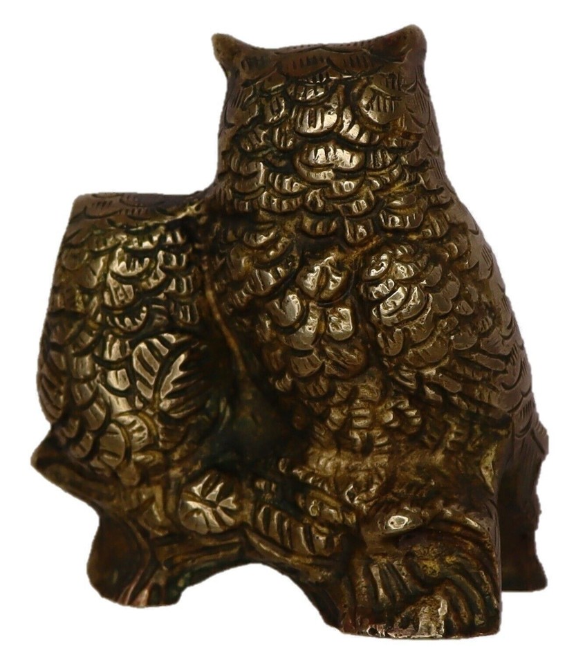Brass Owl Handcrafted Fengshui Symbol of Good Luck Wisdom & Protection