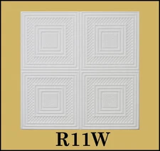 DIY Glue Up White Decorative Ceiling Tiles R11W Ultra Pure White Satin 8pcs Lot!