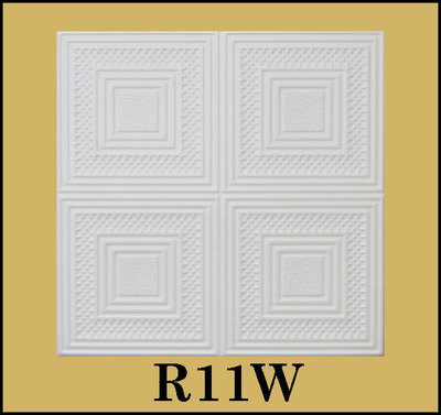 DIY Glue Up White Decorative Ceiling Tiles R11W Antique White Satin 8pcs Lot!