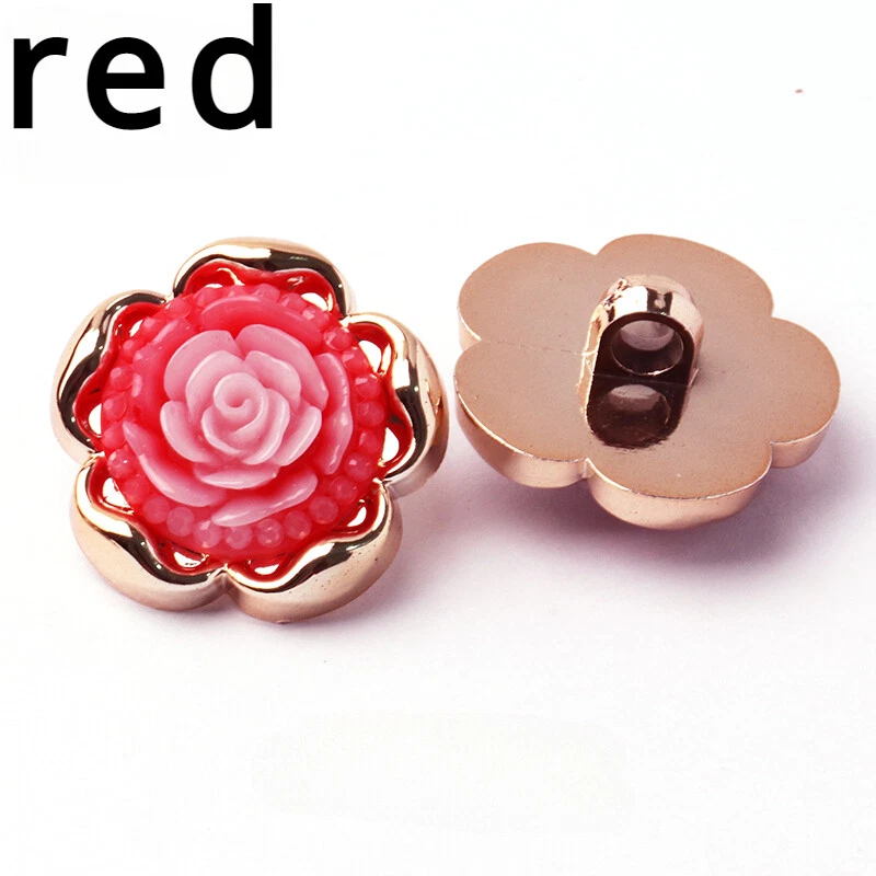 8X Flower Buttons Rose Craft Material DIY Jacket Coat Cardigan Sweater Sew Decor - Image 4 of 4