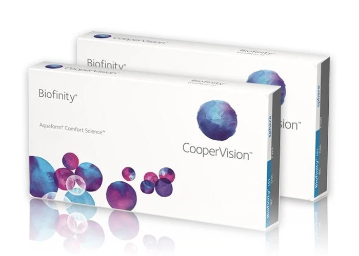 Biofinity CooperVision Kontaktlinsen 2x6 Stück Monatslinsen + Behälter