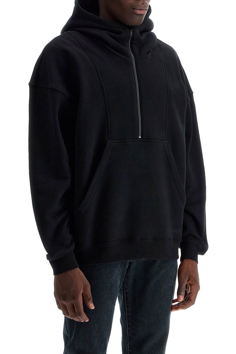 Sweatshirt with hood and half zip SAINT LAURENT Men Tg. S