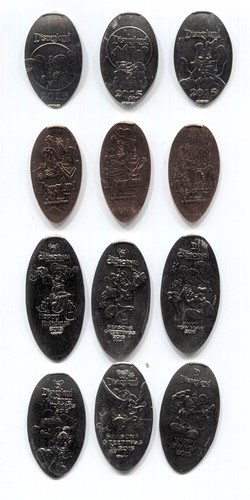 disneyland resort elongated penny nickel set of 12 coins 2015