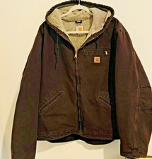 CARTHARTT SANDSTONE SIERRA - SHERPA LINED DUCK WORK JACKET- WJ141