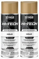 SEYMOUR Hi-Tech Engine Enamel Aerosol Spray Paint UNIVERSAL GOLD 12oz USA 2/cans