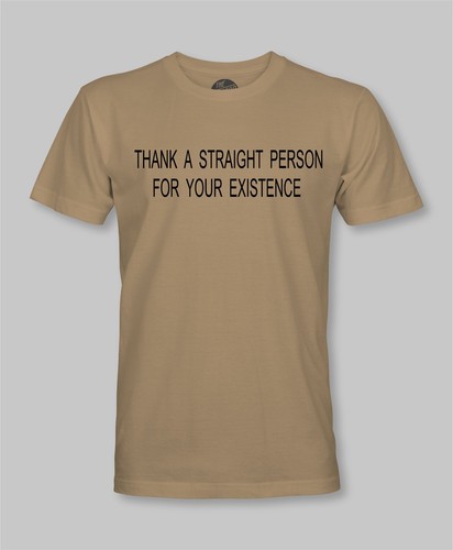 THANK A STRAIGHT PERSON FOR YOUR EXISTENCE Retro T-Shirt pride hetero - Picture 5 of 15
