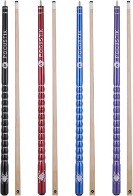 Pool Sticks Set of 4, 58'' 2-Piece Pool Cues Ergonomic, Canadian Maple Billiard C