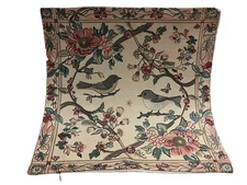 Chinoiserie Bird Floral Botanical Linen Throw Pillow Cover Home Decor 18”