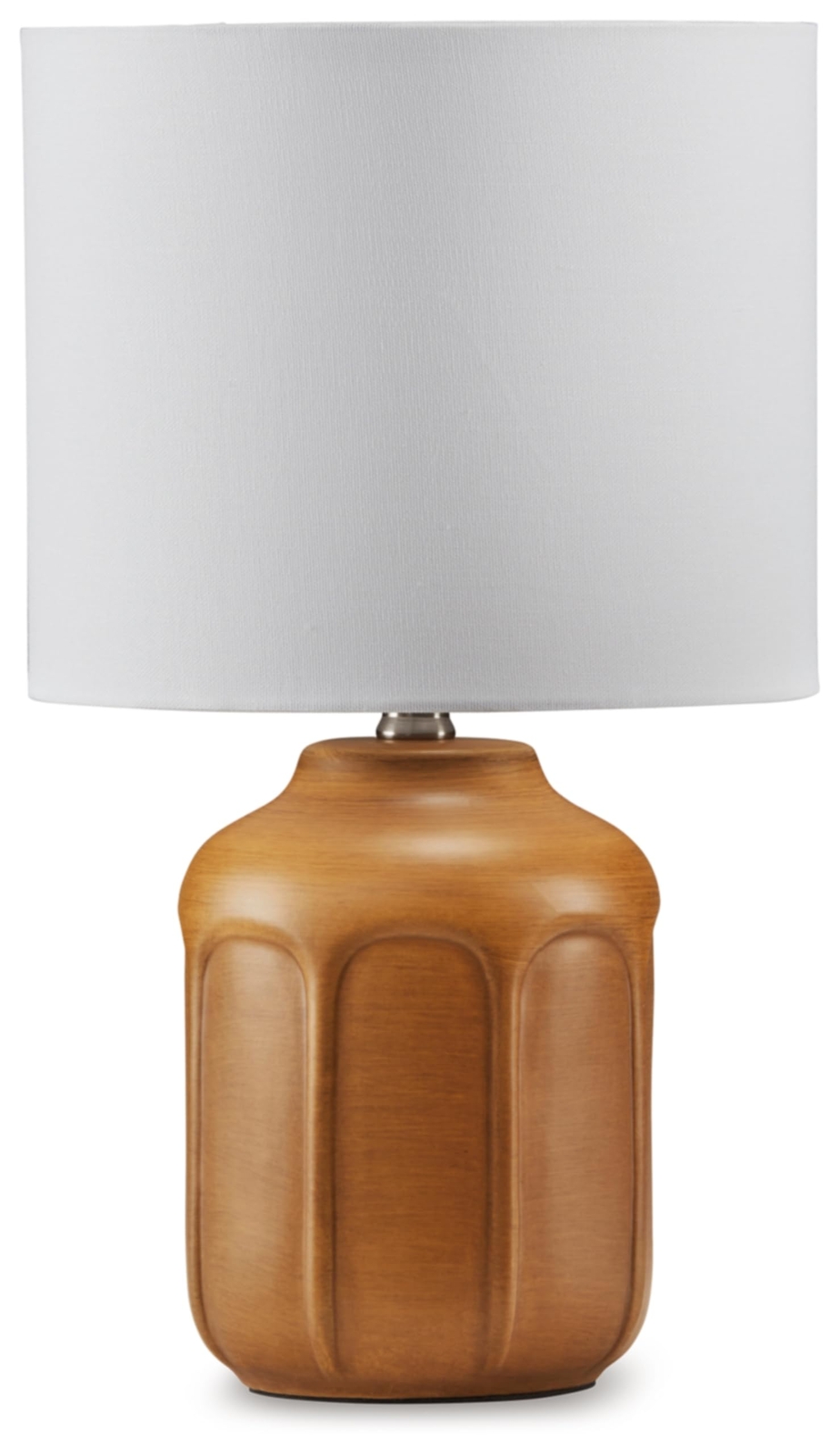 Gierburg Minimalist Ceramic Table Lamp in Light Brown and White with On-Off Switch
