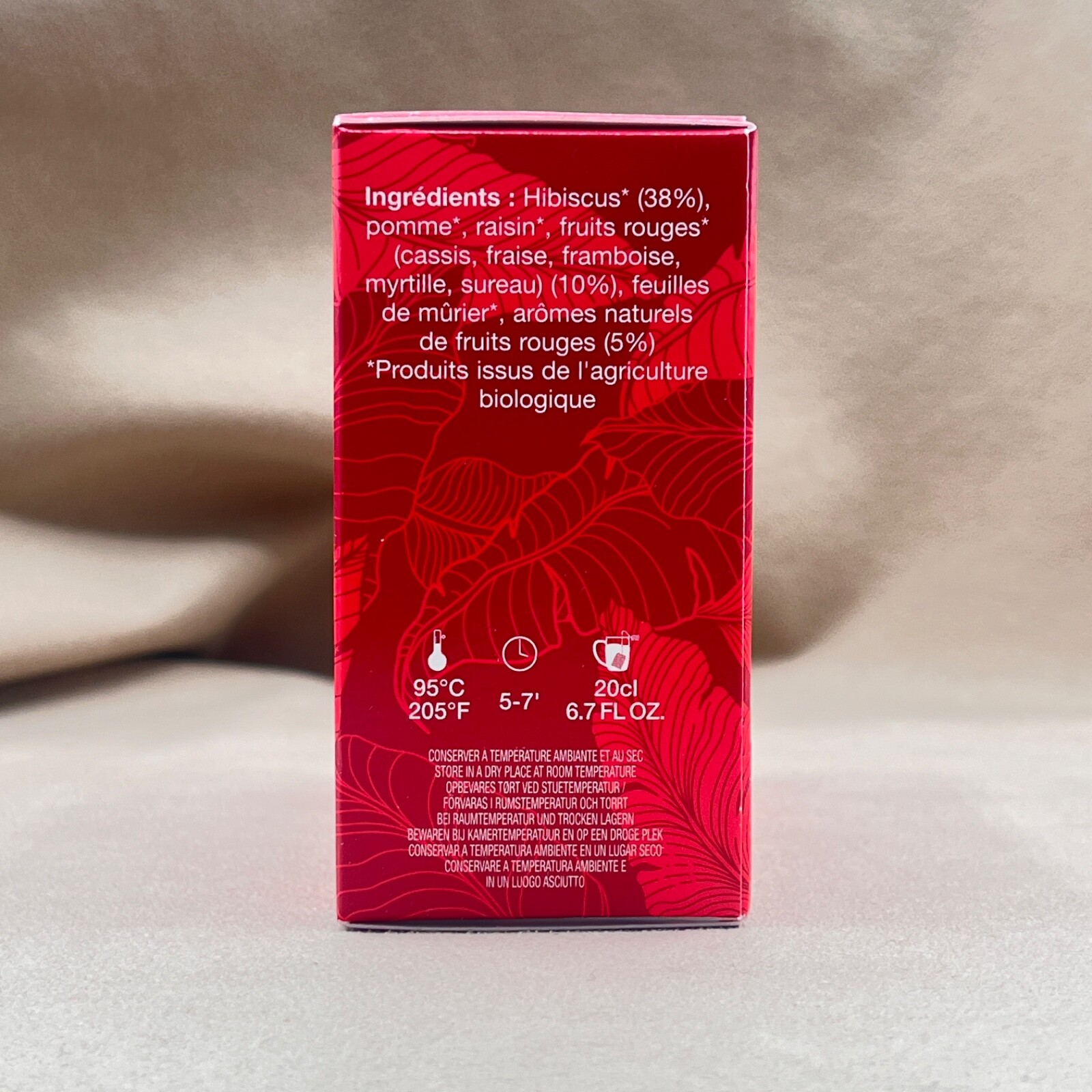 Kusmi Tea AquaRosa Organic Herbal Hibiscus Red Berry Fruity Blend 20 Muslin Bags
