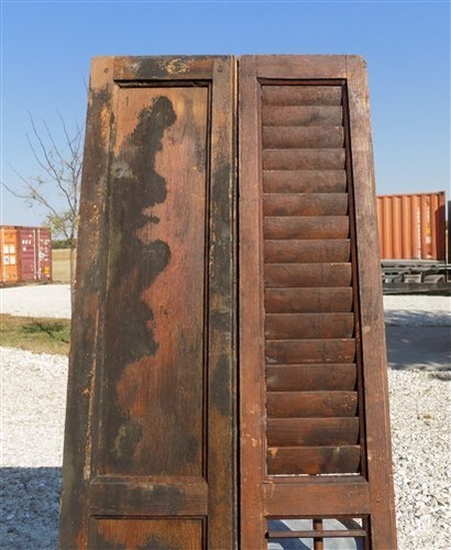 Wooden Window Shutter, Victorian Window Louver, Architectural Salvage B44, - Picture 7 of 9