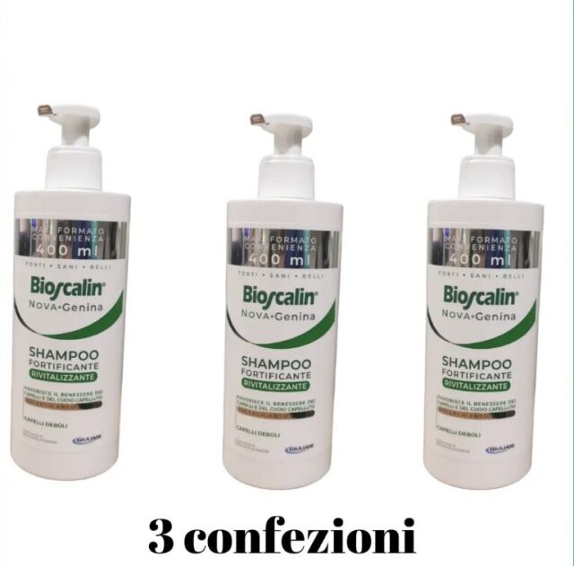 3 Bioscalin novagenina shampoo capelli deboli fortificante rivitalizzante 400ml