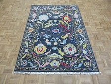 5 x 7 Hand Knotted Gray Turkish Knotted Oushak Oriental Rug G8586