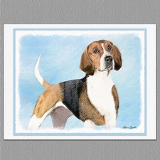 6 English Foxhound Dog Blank Art Note Greeting Cards