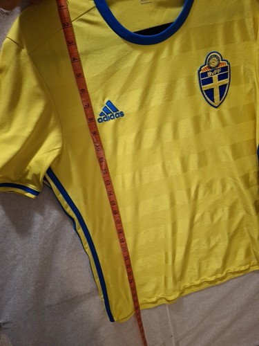 Adidas Climacool Herren Schweden Fußball Team Trikot Shirt SVFF Svenska Größe L - Bild 8 von 10
