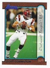 1999 Bowman Rookie Scott Covington Cincinnati Bengals Football Card #190 RC. rookie card picture