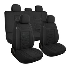 3D Air-Mesh Car Seat Covers Breathable and Split Bench Full Set Black