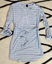 Blue & White Striped Tunic Dress Ann Taylor Small