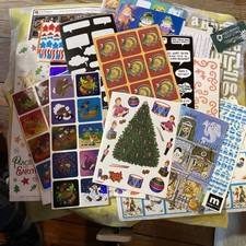 Large Lot 30 or more Sheets Of Misc Stickers Many are Partial some vintage
