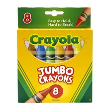 Jumbo Crayons, Nontoxic, 8/BX, Assorted