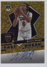 2021-22 Panini Mosaic Fast Break Gold Prizm 5/10 Moses Brown #FBA-MBR Auto 0xi8