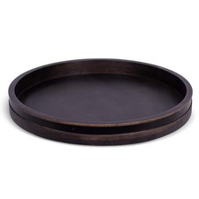 BIRDROCK HOME Wooden Lazy Susan Turntable - Spice - 18" Large, Black BRD11222