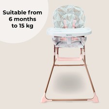 My Babiie MBHC1 Compact Highchair - Rose Geo - Grade A