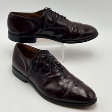 Allen Edmonds Park Avenue Oxfords 10.5 C Burgundy Leather Cap Toe Shoes USA Made