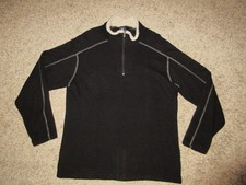 KUHL 1/4 ZIP FLEECE PULLOVER JACKET SWEATER MEN SZ XL BLACK Europa Alfpaca