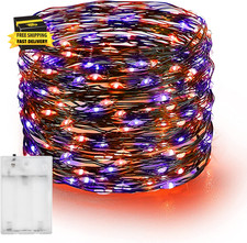 Halloween Fairy String Lights, 20FT 60 LED Copper Wire Battery Operated Waterpro