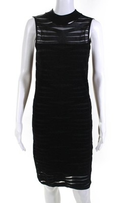 Parker Womens Sheer Wave Gemma Dress Black Size Medium 11371803