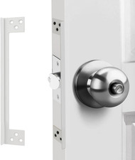 Door Latch Shield Plate Grayish White, Outswing Door Security Protector, Door La