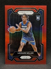 2023-24 Panini Prizm LEONARD MILLER Red Prizm /299 Rookie Card RC #155