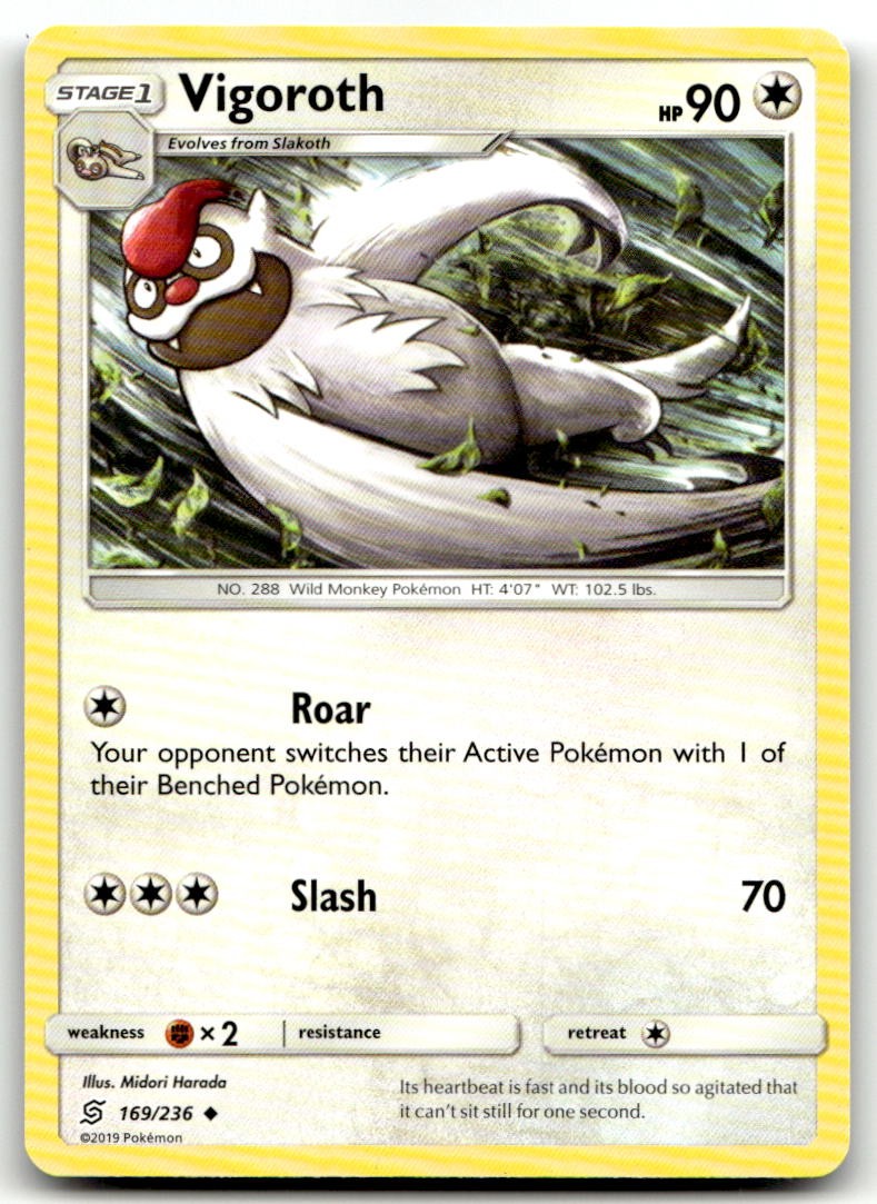 Vigoroth 169/236 Uncommon Unified Minds Pokemon Near Mint