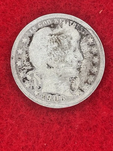 🌴1906-D Denver Mint Silver Barber Quarter