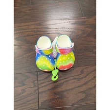 Crocs Baya Lined Printed Clog T Toddler Navy Rocket Ship Shoes 207653-4BA C7
