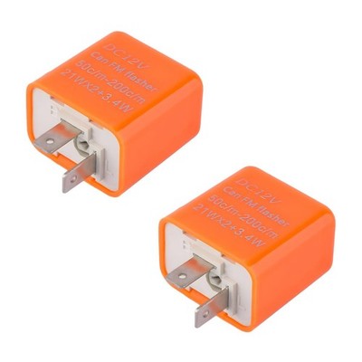 2PCS 12VSpeed Adjustable 2 Pin LED Flasher, Electronic Flasher Relay Replacement