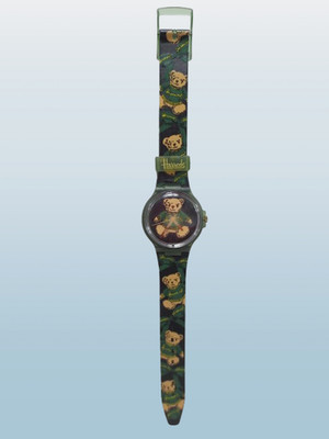 VINTAGE SWISS WATCH HARRODS LONDON GREEN BEAR RARE NWT 