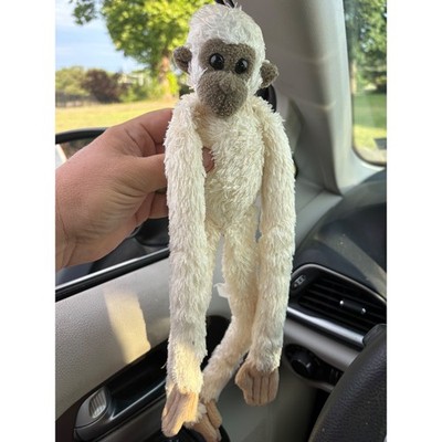 Cream White Long Limb Gibbon Monkey Plush Stuffed Animal Hanging Toy Brown Face