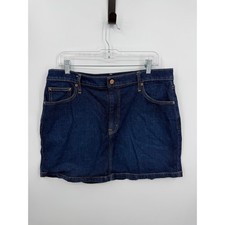 GAP Mini Denim Skirt Women 14 Dark Wash Indigo Stretch 500715-00