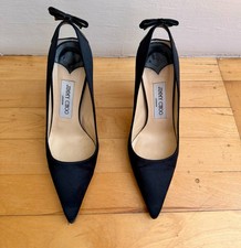Jimmy Choo 36.5 Black Satin Tacco Pumps - Rare
