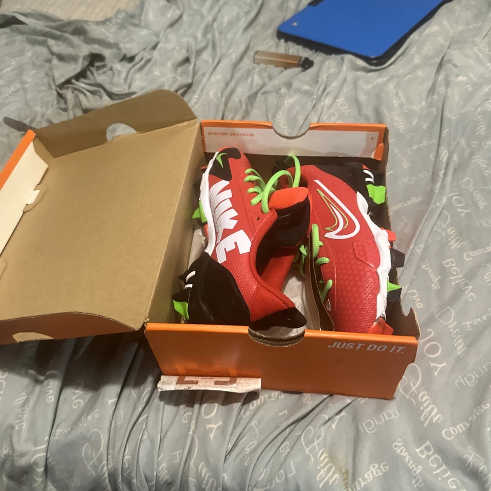 Nike Force Trout 9 Keystone Baseball Kids Size 2Y Red White Black FB9731-600 - Image 3 of 3