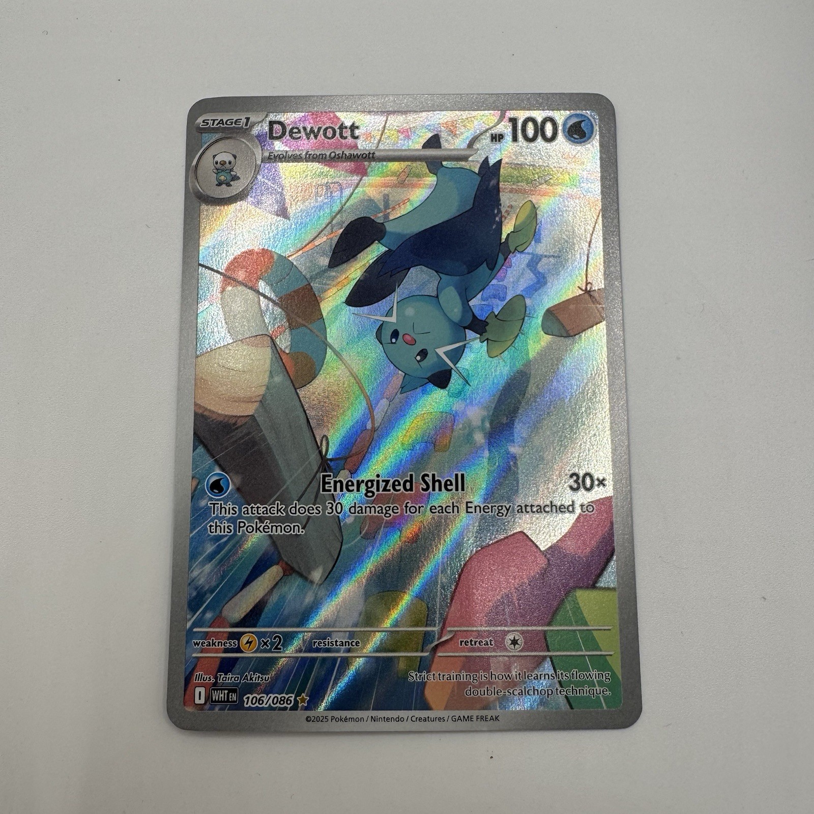 Dewott 106/086 Sv: White Flare Holo Illustration Rare NM English